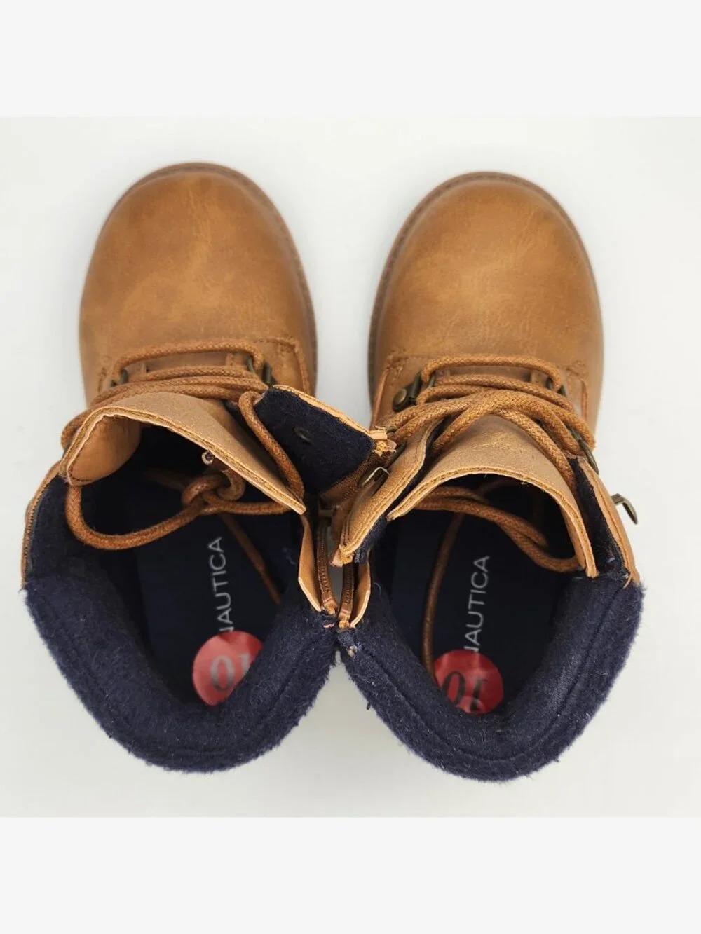 Tan Lace-Up Nautica Ankle Boots | Kid's 10